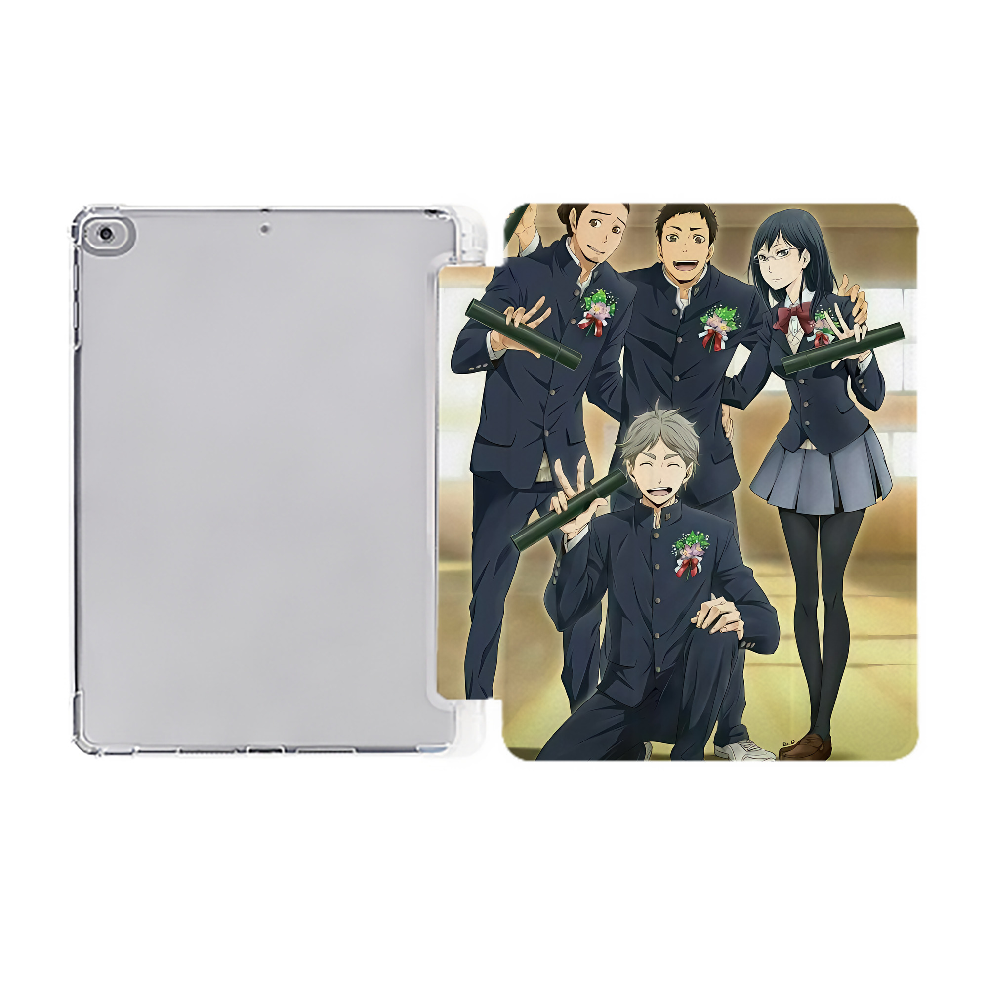（画像用） ハイキュー!! Haikyu!! IPad ケース ペン収納付き 三つ折りスタンド PUレザー×シリコン 対応機種9.5/10.5/10.9インチ
